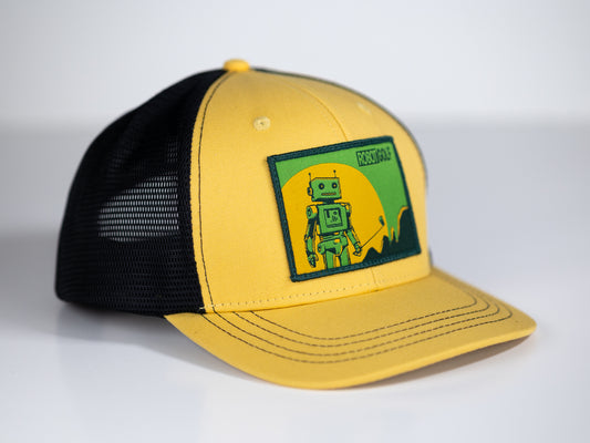 Robot Golf Lemonado hat, angle view.