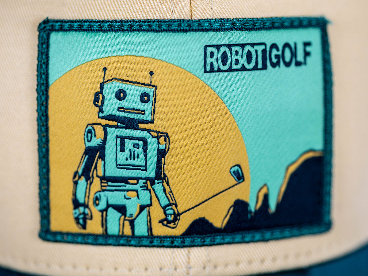 Robot Golf Duck hat, detail view.
