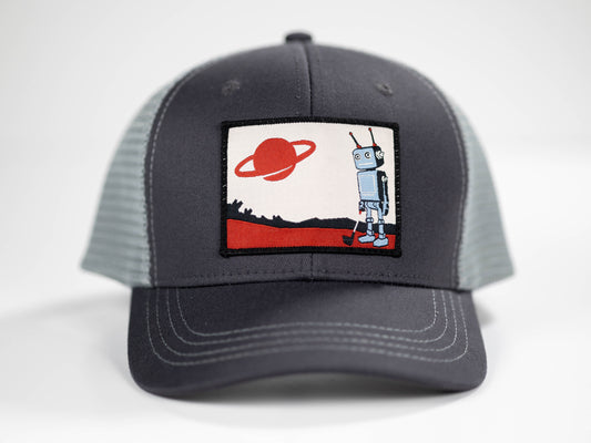 Robot Golf Classic Grey hat, front view.