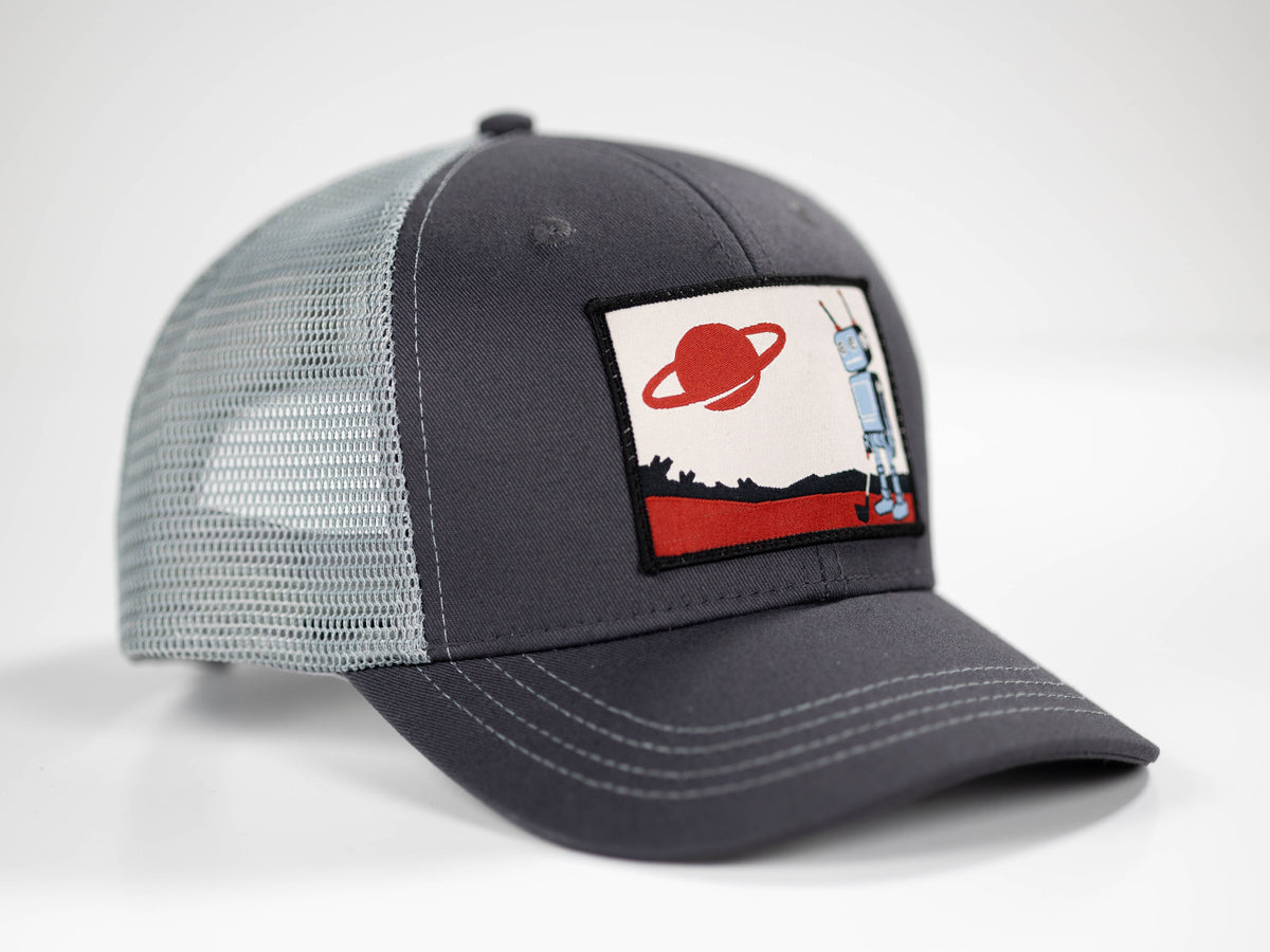 Robot Golf Classic Grey hat, angle view.