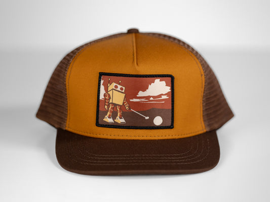 Robot Golf Impossible hat, front view.