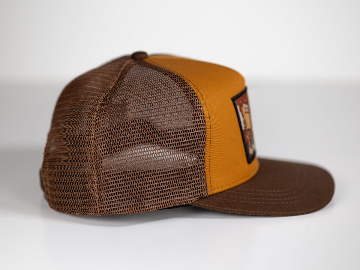 Robot Golf Impossible hat, side view.