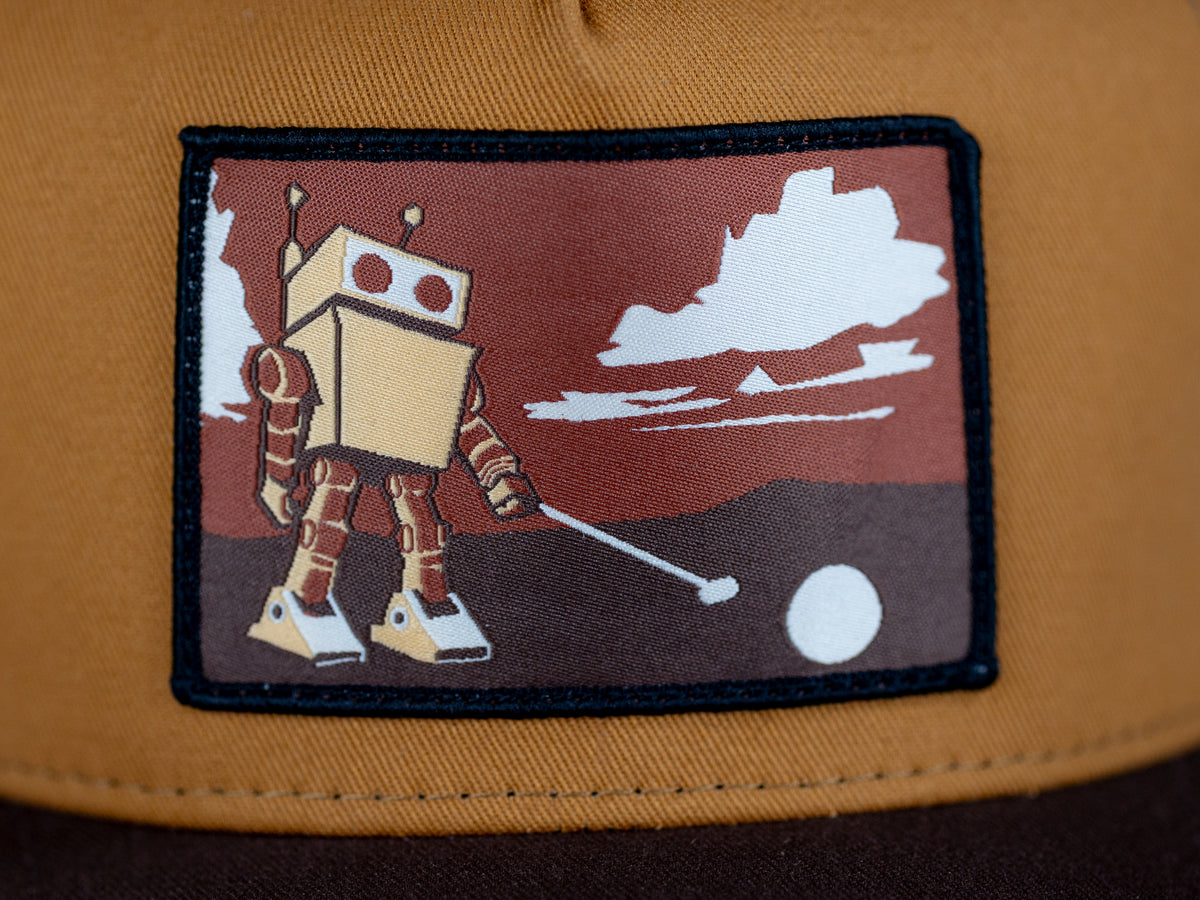Robot Golf Impossible hat, detail view.