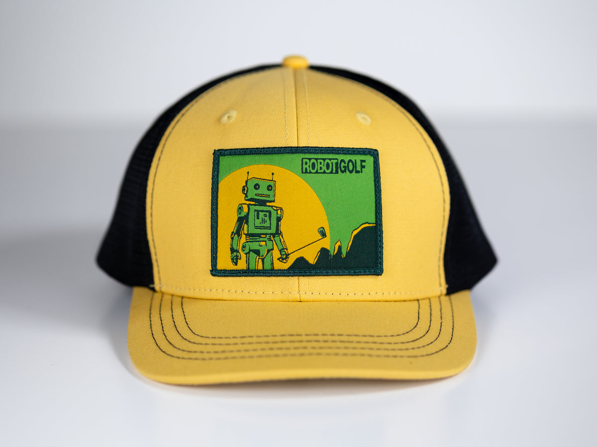 Robot Golf Lemonado hat, front view.