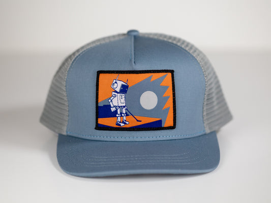 Robot Golf Sugar Ray hat, front view.