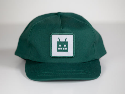 Robot Golf GREEN hat, front view.