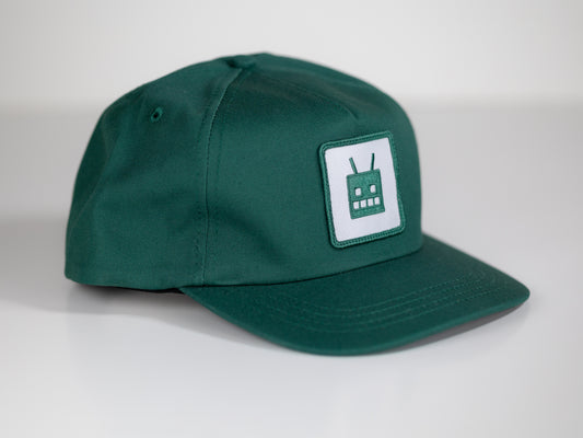 Robot Golf GREEN hat, angle view.