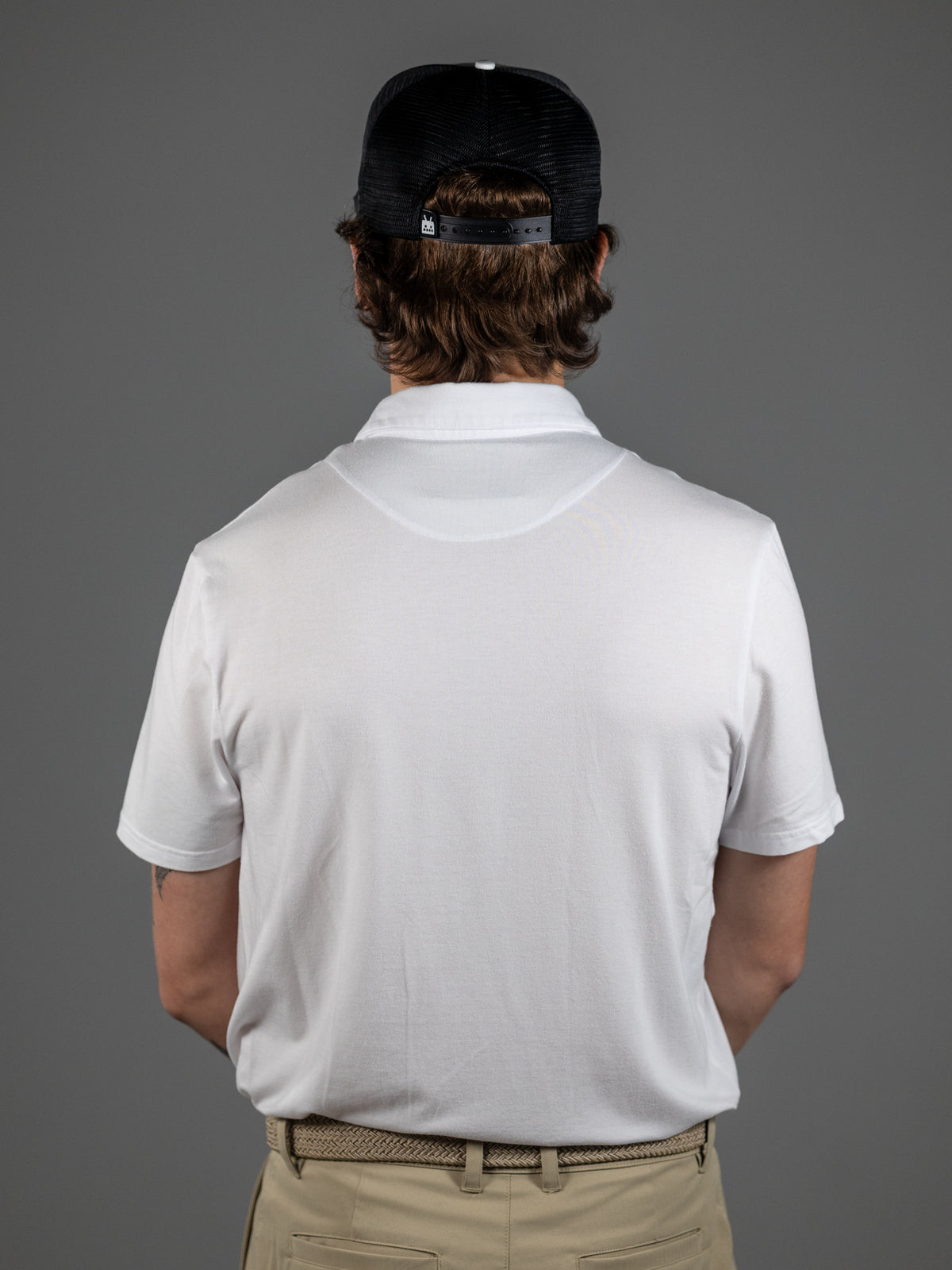 Robot Golf Iced Out polo, lifestyle view.
