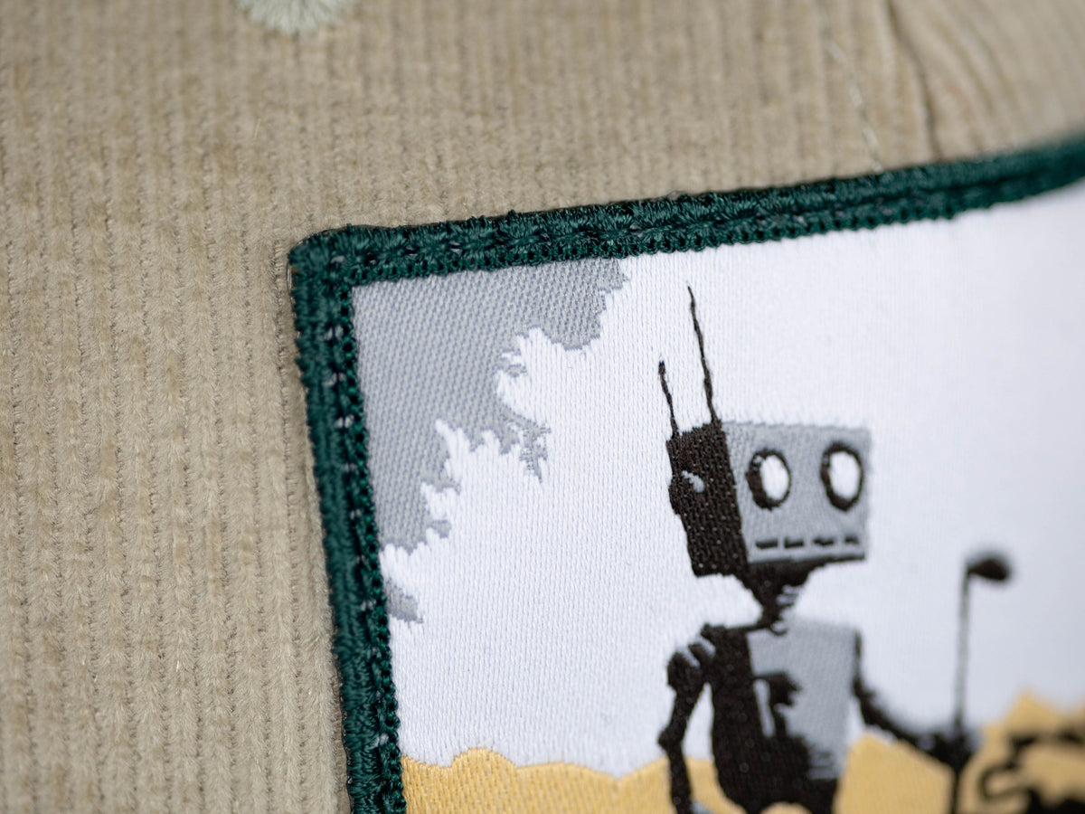 Robot Golf Criss Cross hat, lifestyle view.