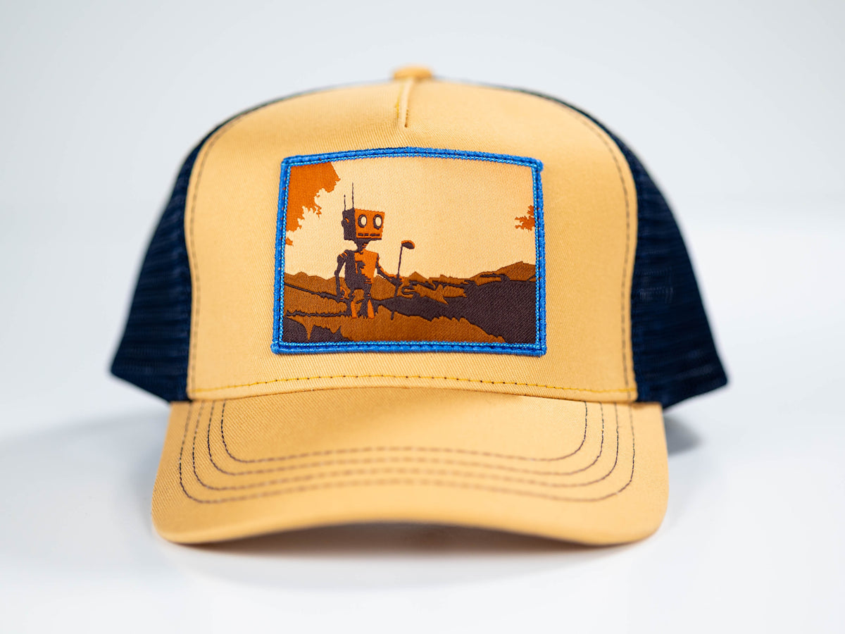 Robot Golf Roadhouse hat, front view.