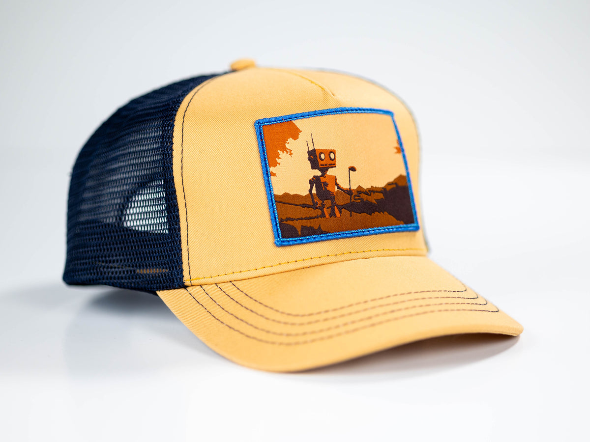 Robot Golf Roadhouse hat, side view.
