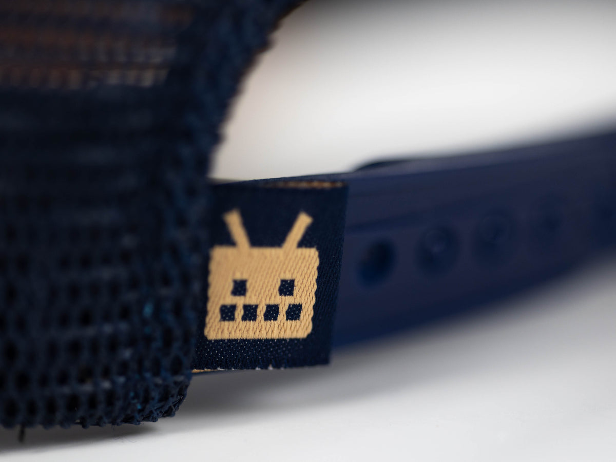 Robot Golf Roadhouse hat, detail view.