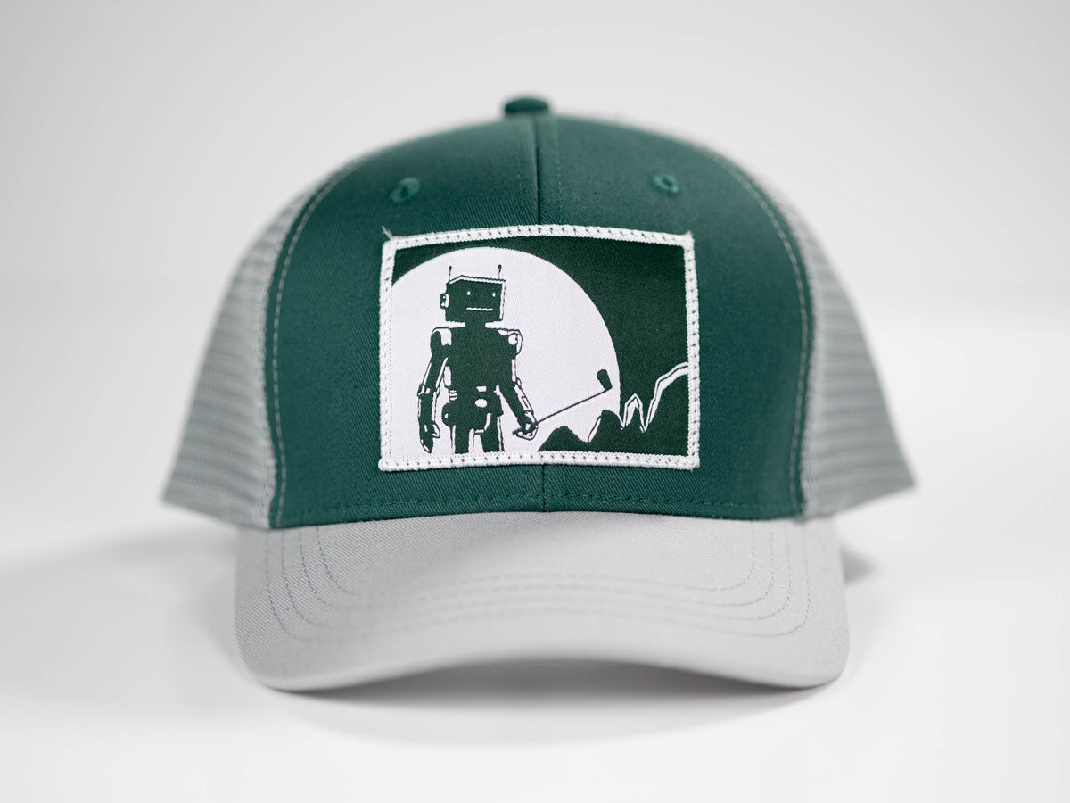 Robot Golf Outline hat, front view.
