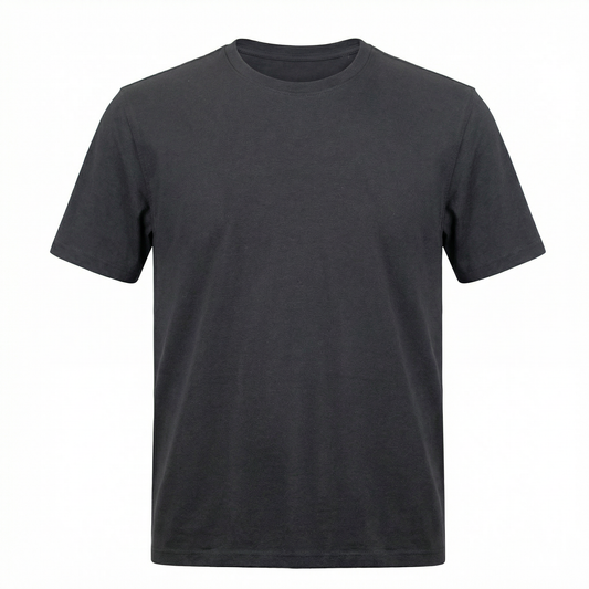 Robot Golf Black Basic tee, product shot.