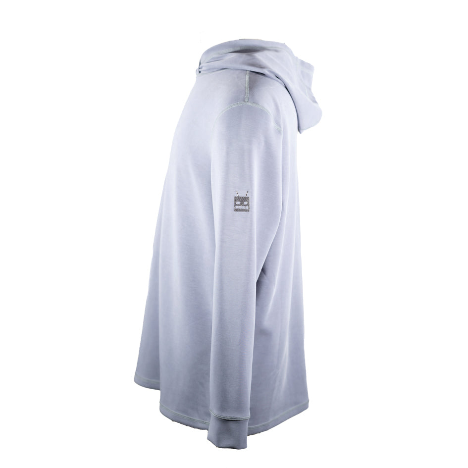 Robot Golf Cloud Hoodie, side view.