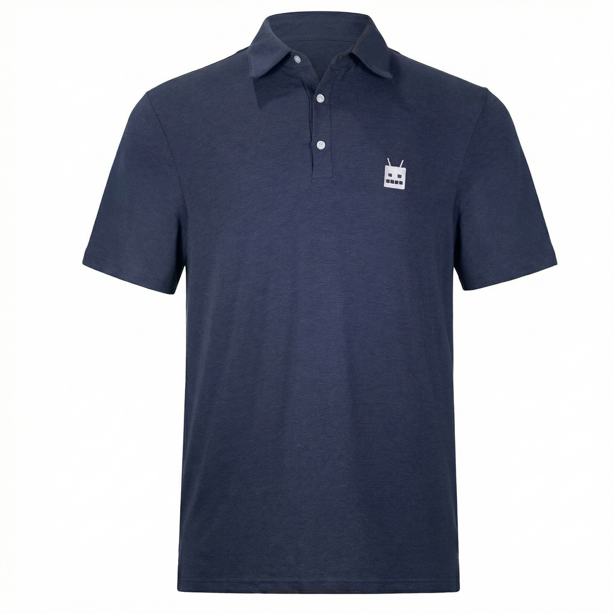 Robot Golf Blue Steel polo, product shot blue.