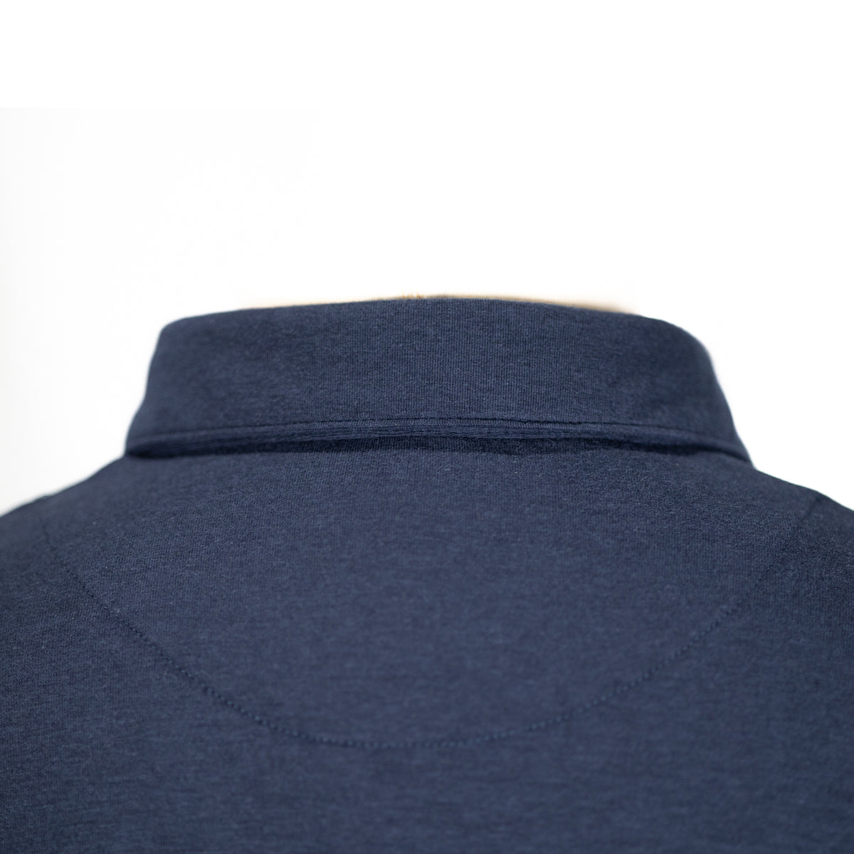Robot Golf Blue Move polo, collar detail, blue.
