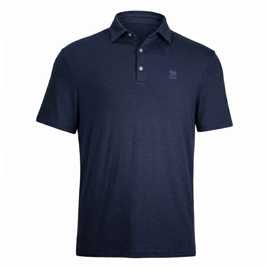 Robot Golf Blue Move polo, front view, blue