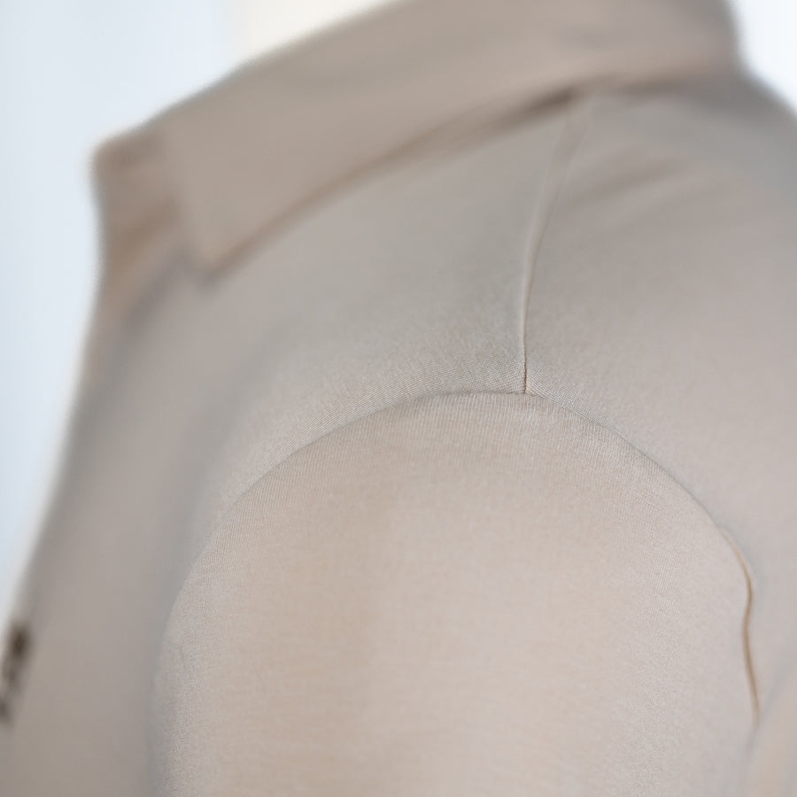 Robot Golf Mr. Sandman polo, sleeve detail, brown
