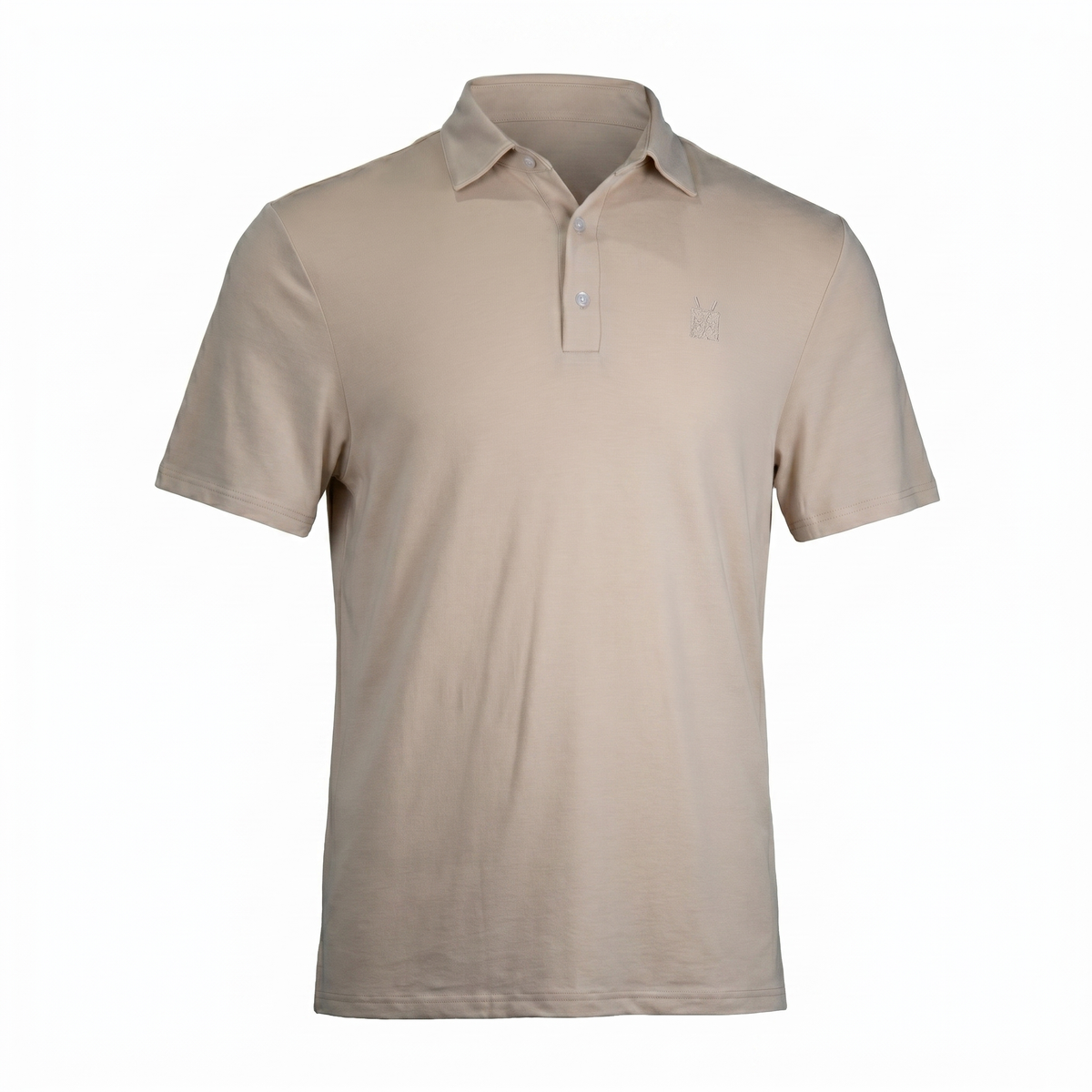 Robot Golf Mr. Sandman polo, front view, brown.
