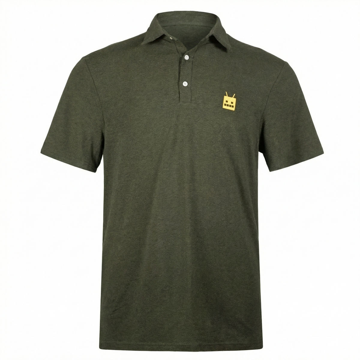 Robot Golf Green Machine polo, product shot.