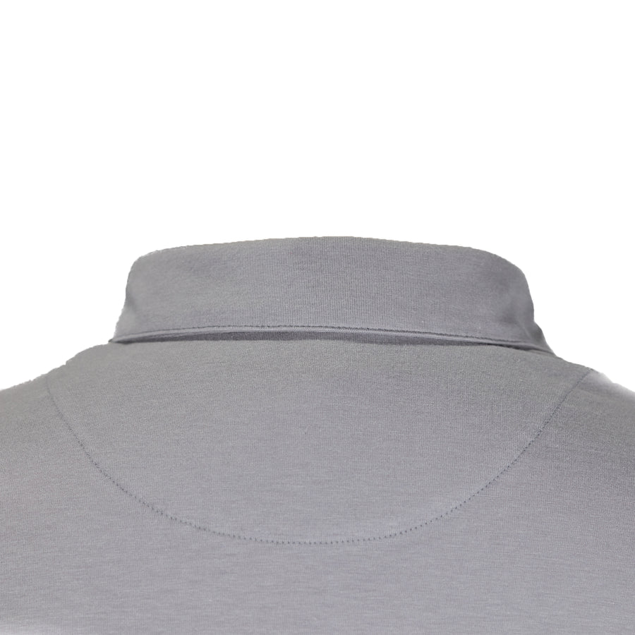 Robot Golf Sleeted Out polo, collar detail, grey
