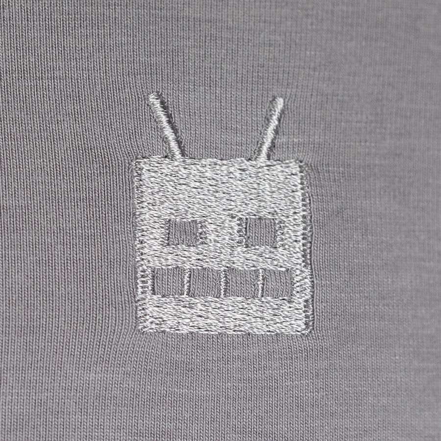 Robot Golf Sleeted Out polo, embroidered logo detail, grey