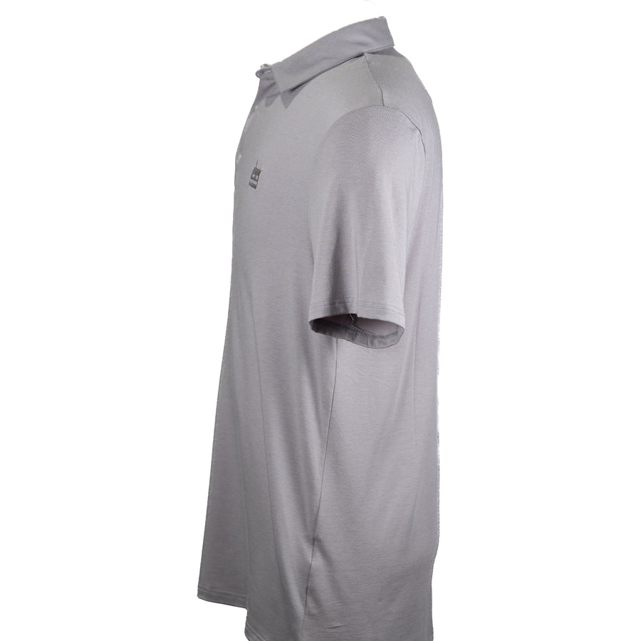 Robot Golf Sleeted Out polo, side view, grey